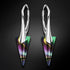 Серебряные серьги "Smaile II (Rainbow Dark)" с кристаллами Swarovski™